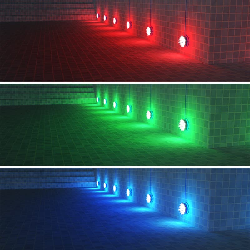 New Cross-border Round Seven-color Waterproof IP68 Underwater Light
